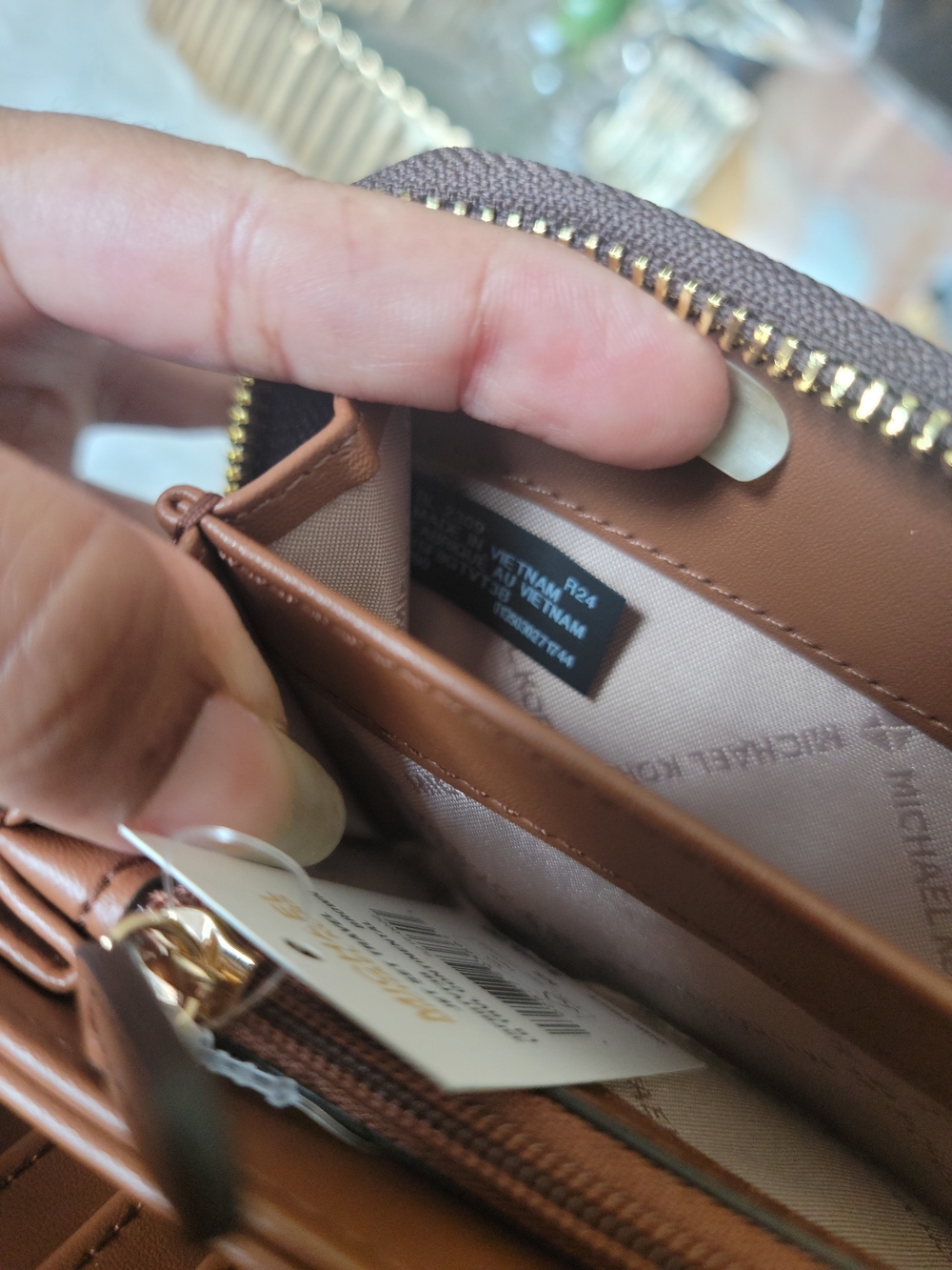 Michael Kors Brown Logo Zip Wallet - Picture 5 of 6